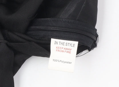 Womens UK Size 10 In the Style Black Cropped Blouse