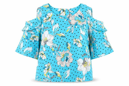 Womens UK Size 12 Roman Blue Tunic Blouse