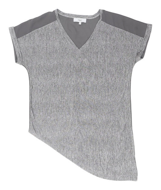 Womens UK Size 12 NEXT Grey Asymmetrical T-Shirt