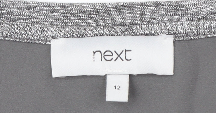 Womens UK Size 12 NEXT Grey Asymmetrical T-Shirt