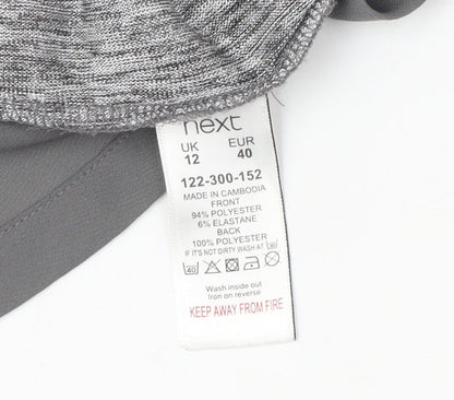 Womens UK Size 12 NEXT Grey Asymmetrical T-Shirt