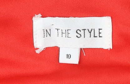 In The Style Women's Red Wrap Dress, Size 10, Casual Party