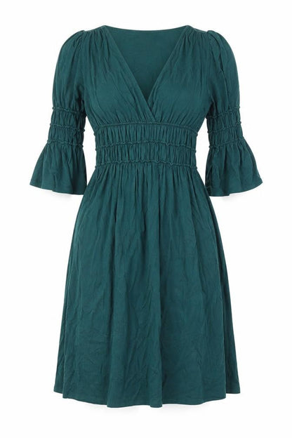 Studio M Women's Green Knee Length Fit & Flare Dress