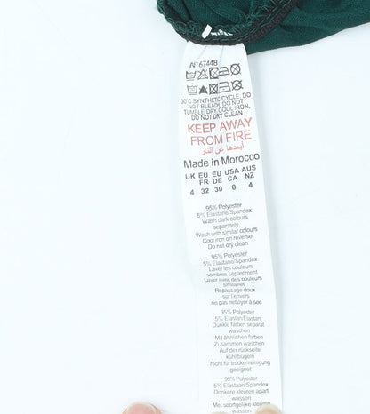 PrettyLittleThing Women’s Green Ruched Asymmetrical Dress