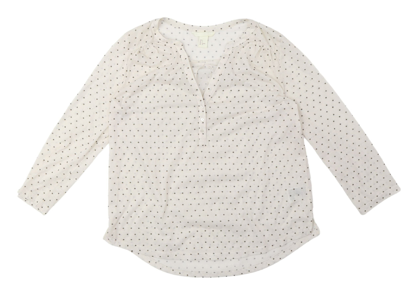 Womens UK Size Small H&M Ivory Basic Blouse