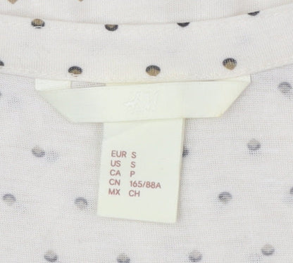 Womens UK Size Small H&M Ivory Basic Blouse