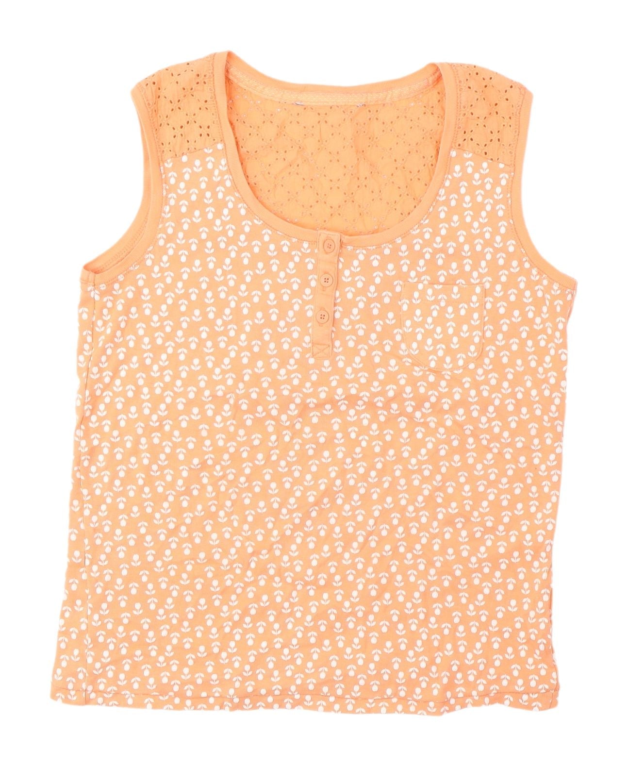 Womens UK Size 12 Debenhams Orange Basic Tank