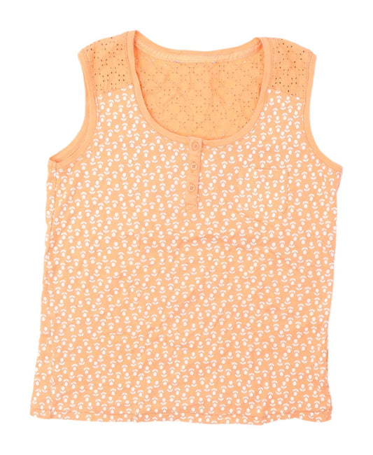 Womens UK Size 12 Debenhams Orange Basic Tank