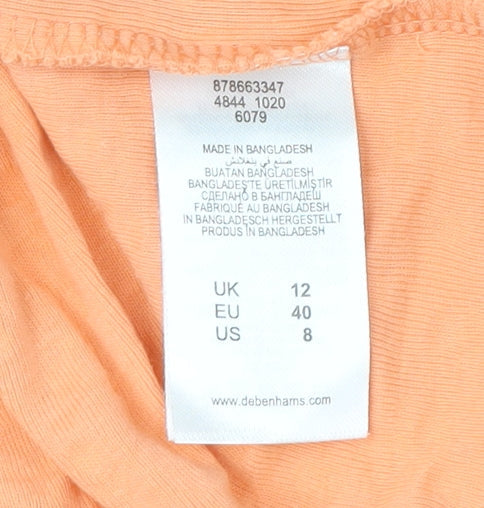 Womens UK Size 12 Debenhams Orange Basic Tank