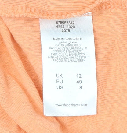 Womens UK Size 12 Debenhams Orange Basic Tank