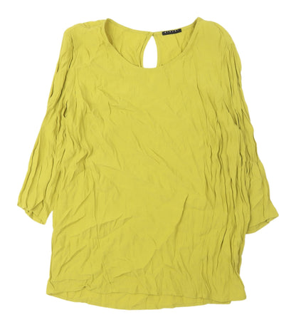 Womens UK Size 16 Sisley Green Tunic Blouse
