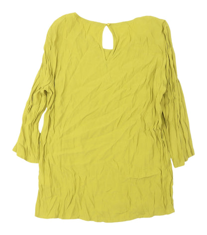 Womens UK Size 16 Sisley Green Tunic Blouse
