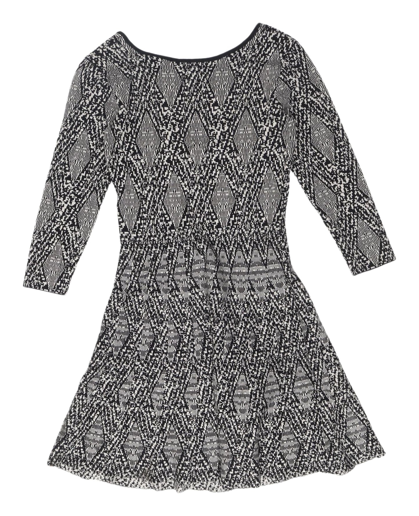 Zara Woman Fit & Flare Geometric Dress, Size S
