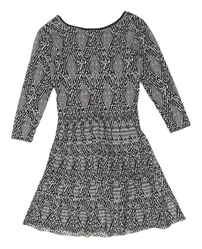 Zara Woman Fit & Flare Geometric Dress, Size S
