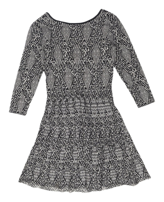 Zara Woman Fit & Flare Geometric Dress, Size S