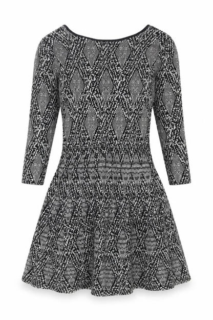 Zara Woman Fit & Flare Geometric Dress, Size S