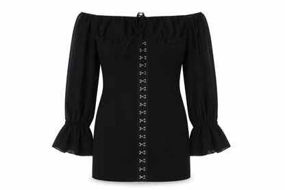 PrettyLittleThing Black Off-Shoulder Bodycon Dress, Size 10