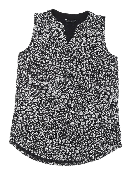 Womens UK Size 10 Roman Black Basic Blouse
