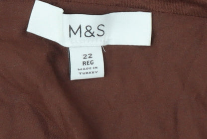 Womens UK Size 22 Marks and Spencer Brown Basic Blouse