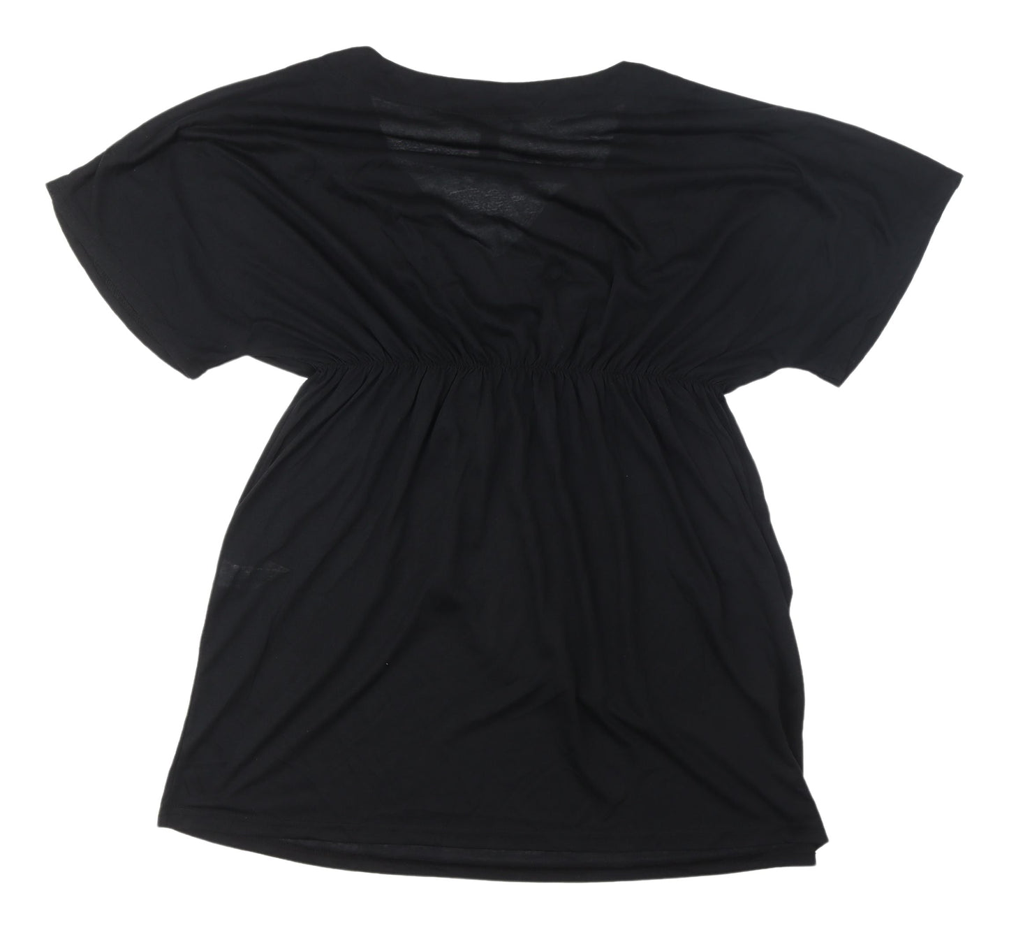New Look Women's Black Short Sleeve V-Neck Dress M