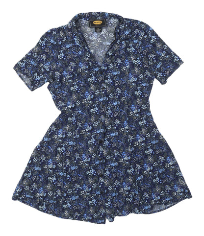 Urban Outfitters Blue Floral V-Neck Dress, Size S