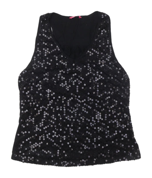 Definitions Women's Black Sequin Tank Top, UK 16