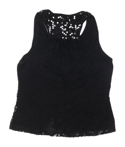 Definitions Women's Black Sequin Tank Top, UK 16