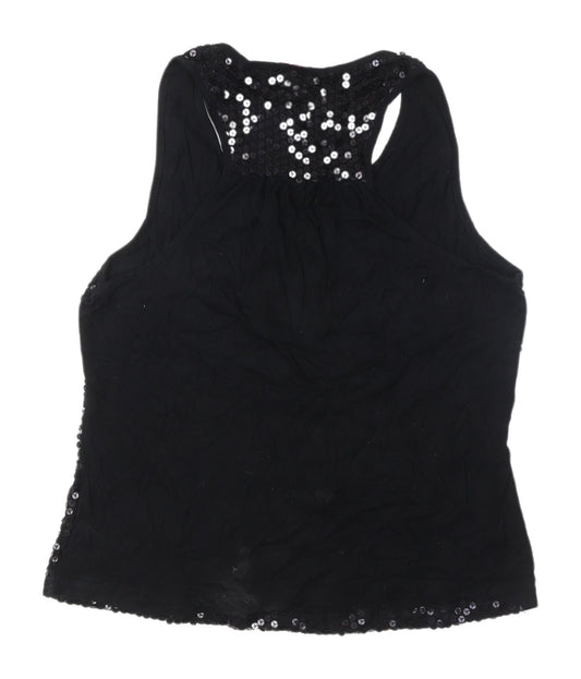 Definitions Women's Black Sequin Tank Top, UK 16