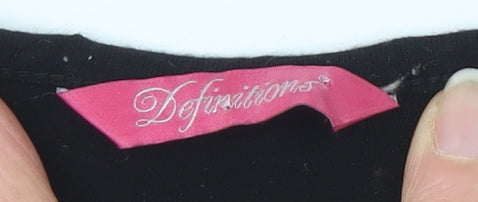Definitions Women's Black Sequin Tank Top, UK 16