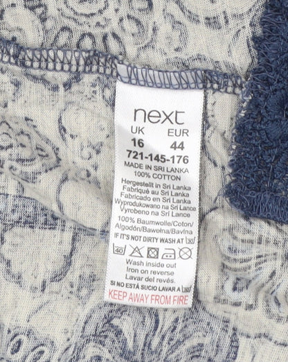 Womens UK Size 16 NEXT Blue Tunic Blouse