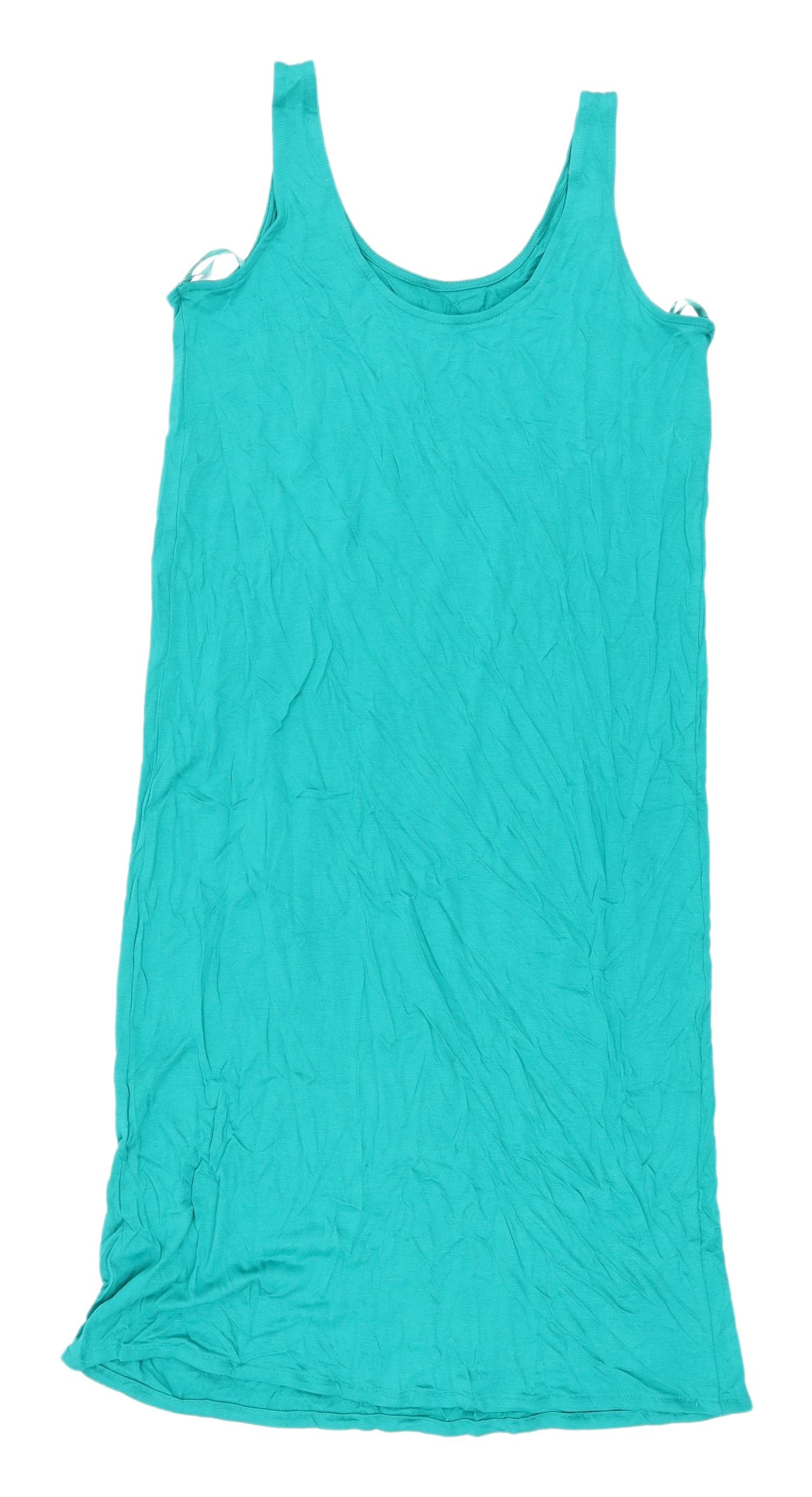 Womens UK Size S Marks and Spencer Green Basic Tank