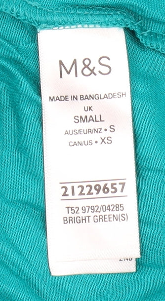 Womens UK Size S Marks and Spencer Green Basic Tank