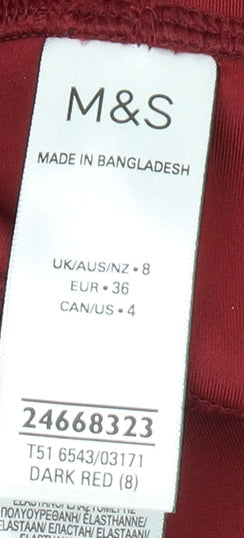 Marks and Spencer Women's Red Cropped Trousers, Size 8