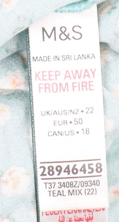 Womens UK Size 22 Marks and Spencer Multicoloured Camisole Tank