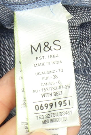 Marks and Spencer Blue Chambray Long Sleeve Dress