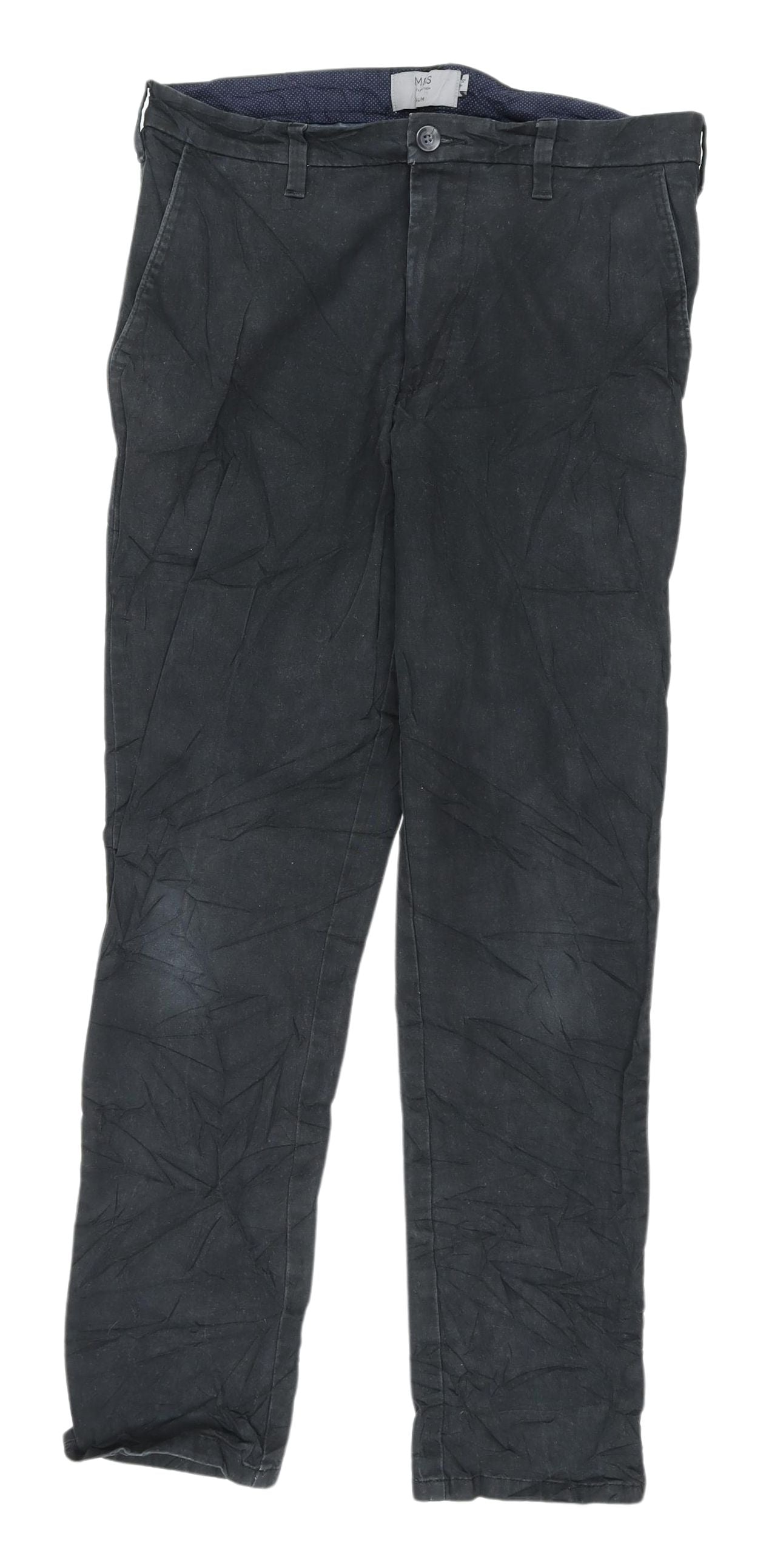Marks and Spencer Black Chino Trousers, Size 30
