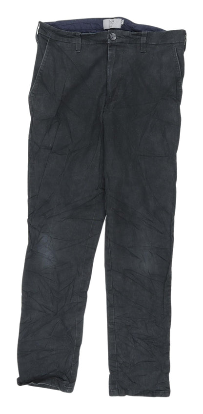 Marks and Spencer Black Chino Trousers, Size 30