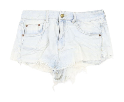 Topshop Women's Blue Cut-Off Denim Shorts, Size 10
