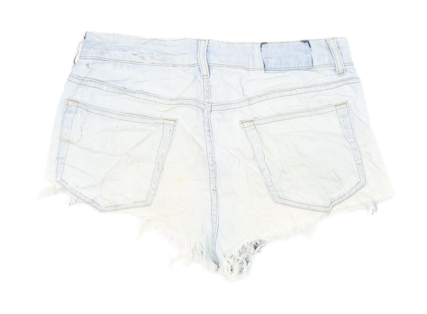 Topshop Women's Blue Cut-Off Denim Shorts, Size 10