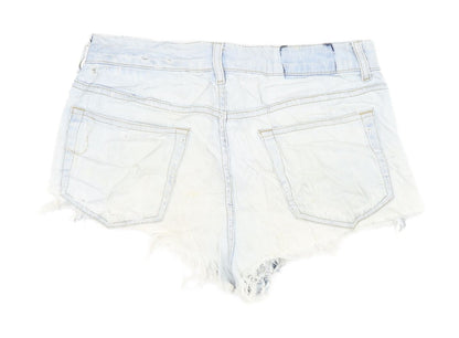 Topshop Women's Blue Cut-Off Denim Shorts, Size 10