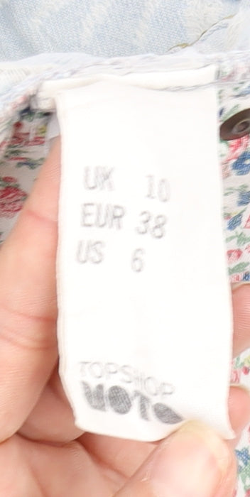 Topshop Women's Blue Cut-Off Denim Shorts, Size 10