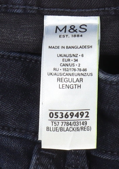 Womens UK Size 6 Marks and Spencer Regular Fit Skinny Blue Jeans