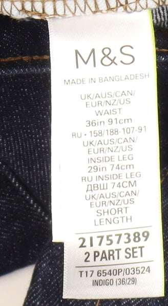 Womens UK Size 12 Marks and Spencer Regular Fit Straight Blue Jeans