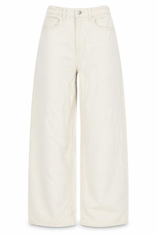 Womens UK Size 6 Unknown Relaxed Fit Wide-Leg Ivory Jeans