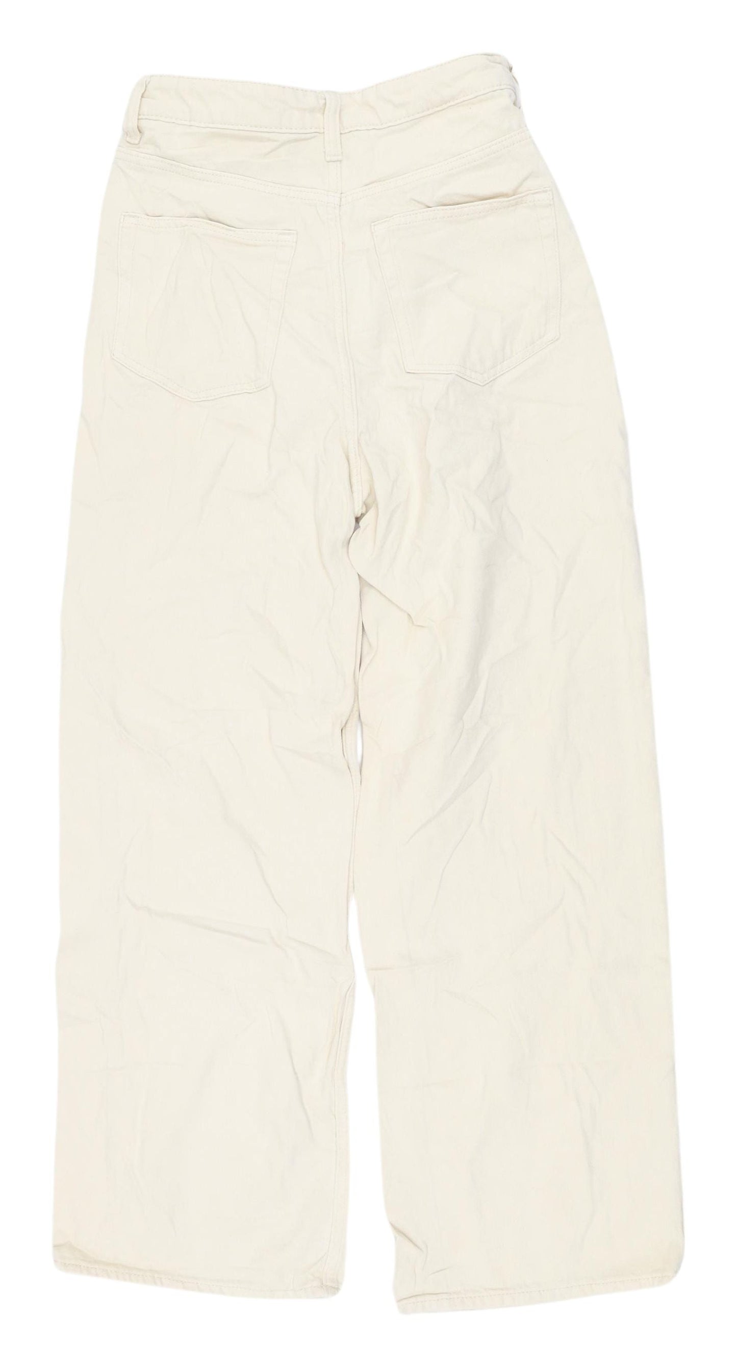 Womens UK Size 6 Unknown Relaxed Fit Wide-Leg Ivory Jeans