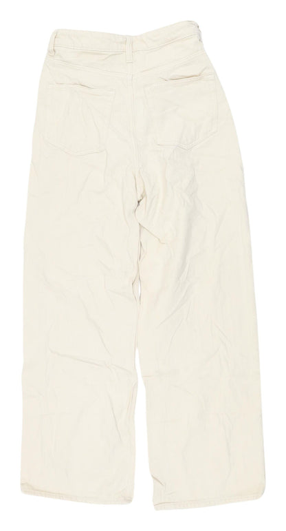 Womens UK Size 6 Unknown Relaxed Fit Wide-Leg Ivory Jeans