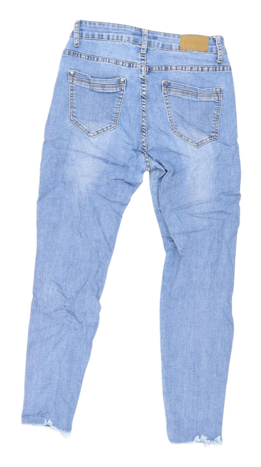 B.S Jeans Women's Blue Slim Fit Distressed Jeans - Size 10