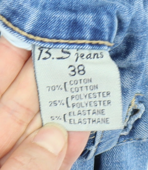B.S Jeans Women's Blue Slim Fit Distressed Jeans - Size 10