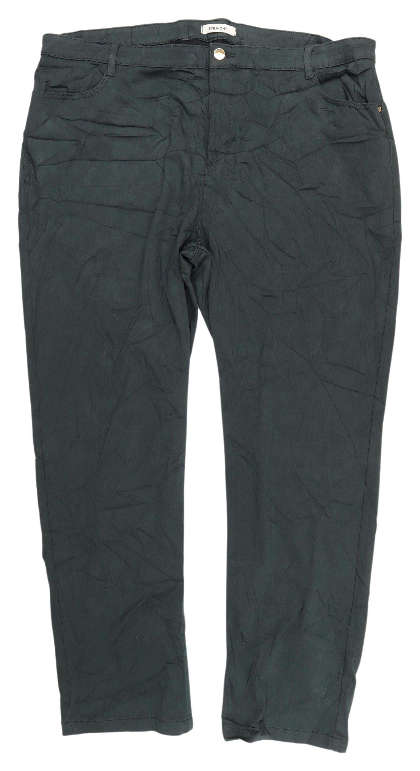 Womens UK Size 3XS Marks and Spencer Regular Fit Straight Green Jeans