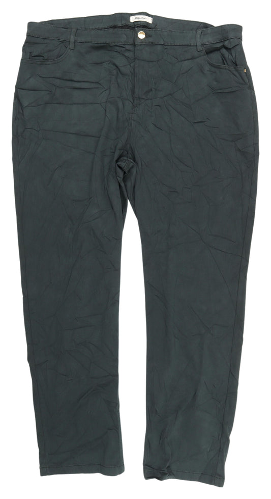 Womens UK Size 3XS Marks and Spencer Regular Fit Straight Green Jeans